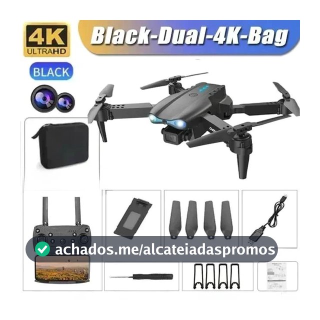 Dli E99 Dobrável Quadcopter Drone Dual Câmera 4k Profissional 1 Bateria