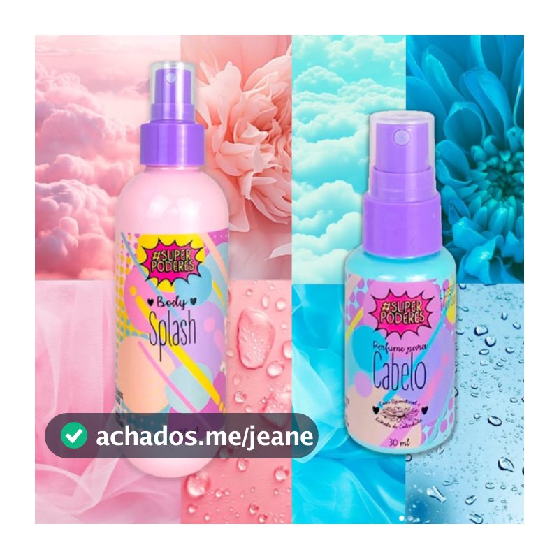 Kit Body Splash e Perfume de Cabelo  Super Poderes  Perfume Corporal - Perfume Feminino