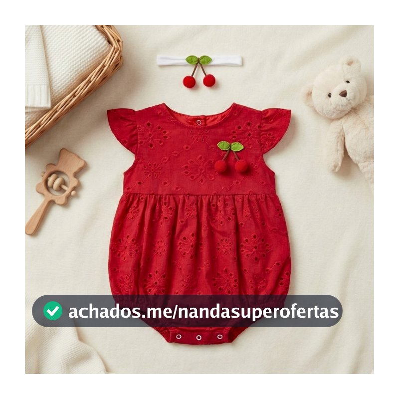 Macacao Body Bebe Menina + Tiara Brinde Macacão Curto Macaquinho Recém-Nascido Até 12 meses Várias Cores