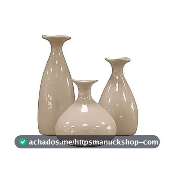 Trio Vaso Garrafa De Cerâmica Decorativa Para decoração Sala Suculenta