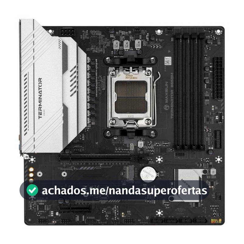 Placa Mãe Maxsun Terminator B650M, Chipset B650, AMD AM5, mATX, DDR5, MS-Terminator B650M