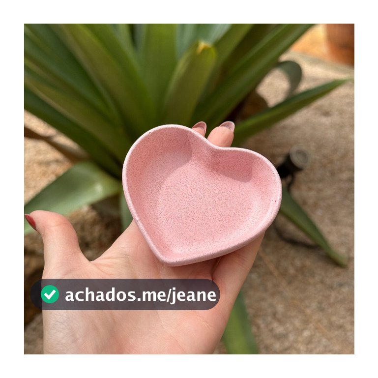 Pote Coração - Feita à Mão em Resina Ecológica E Cimento | Organizador Jóias bijuterias Minimalista