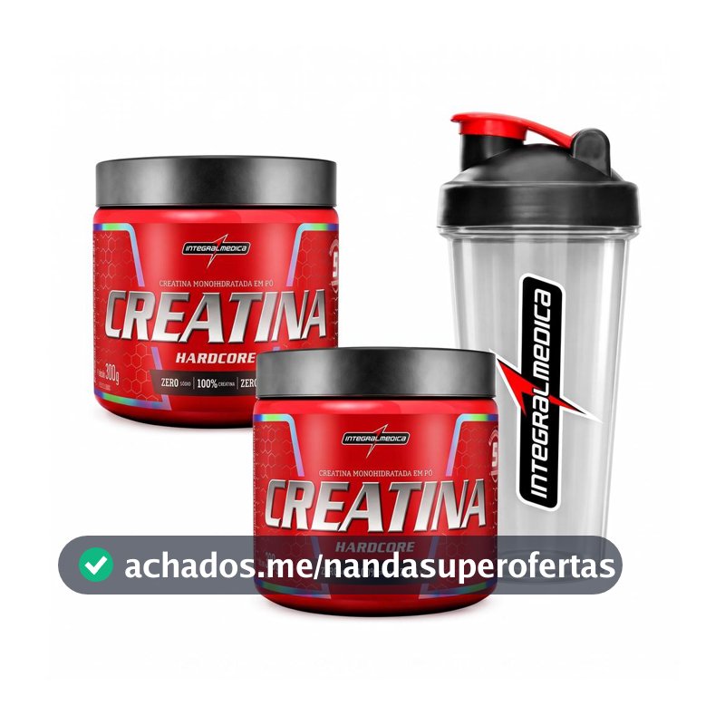 Kit 2 Creatina Integralmedica 300g + Coqueteleira 600ml