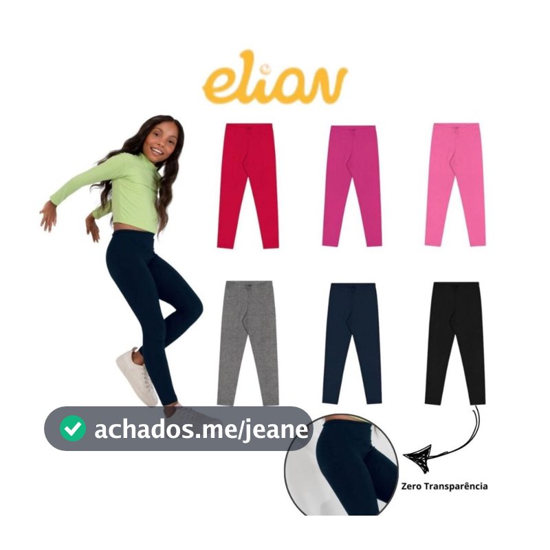 Legging Cotton Infantil Elian Lisa Básico Diversas Cores Lindas Legging 50005