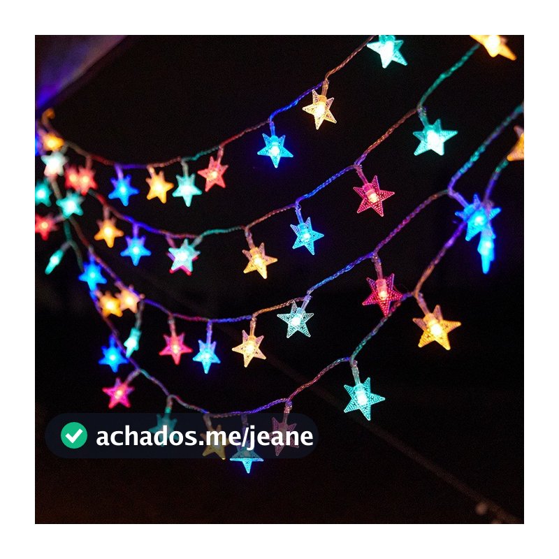 Cordão de luzes de estrela de cinco pontas floco de neve com 28LEDs, adequado para decoração de árvore de Natal/festa de