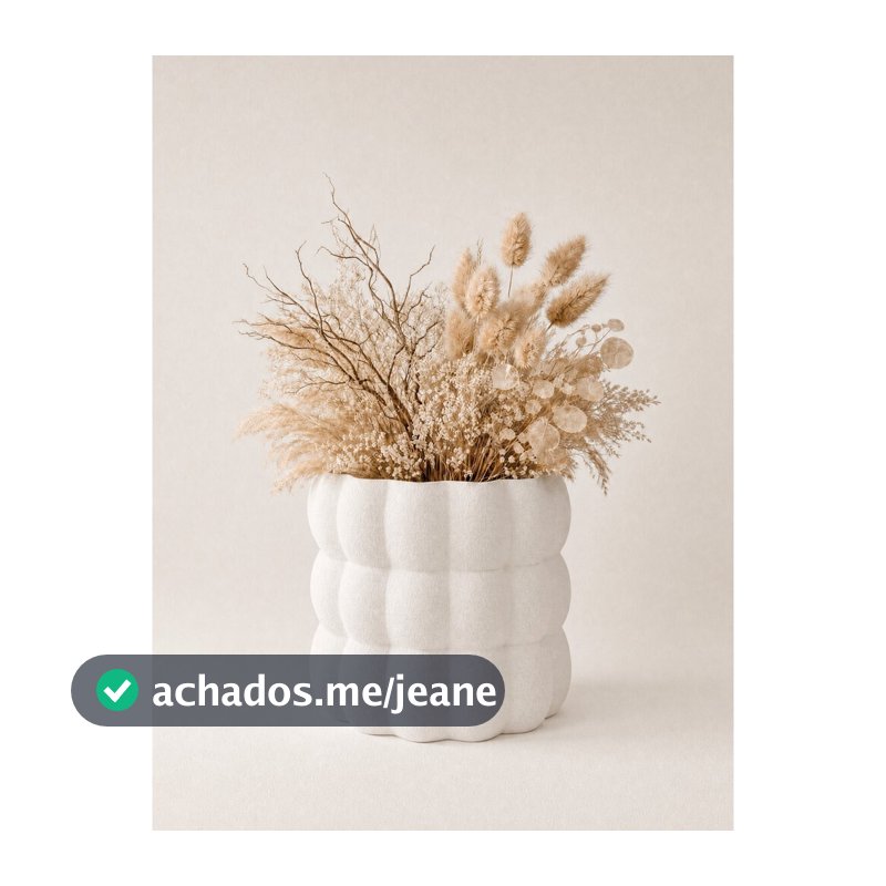 Vaso Decorativo Moderno  – Design Orgânico Minimalista | 19cm Branco Fosco