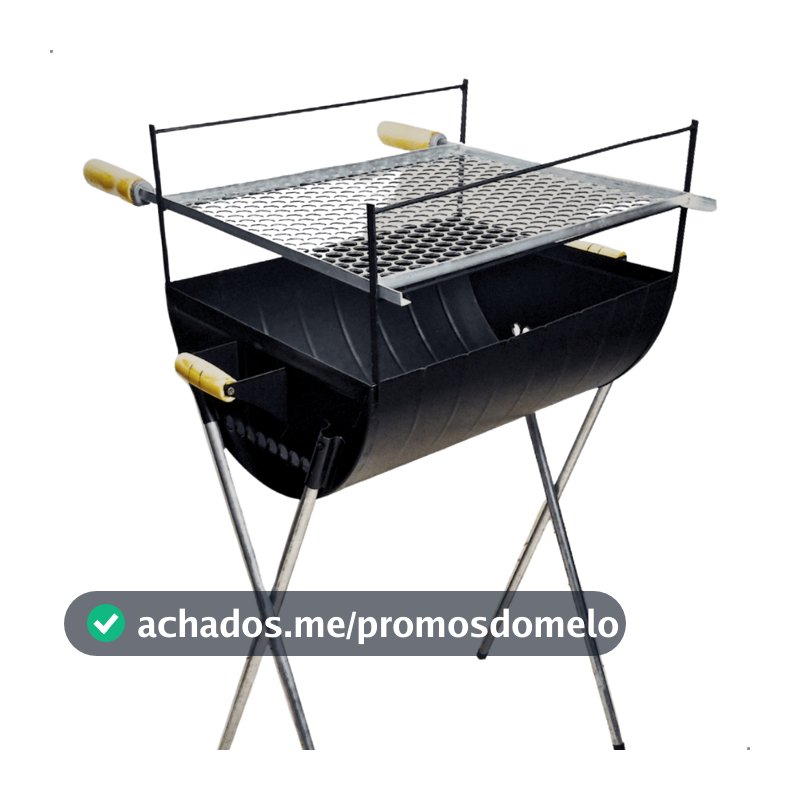 QUEIMA DE ESTOQUE! Churrasqueira a Carvão 96cm Com Grelha Inclusa em Aço Reforçado Espetinho Grande