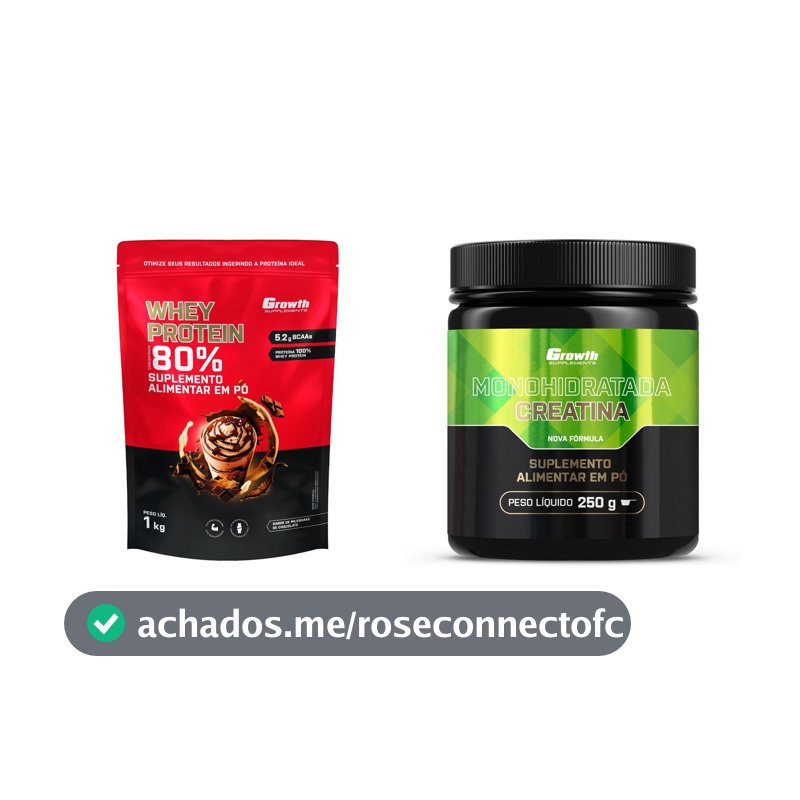 Whey Concentrado 1kg + Creatina Monohidratada 250g - Growth Supplements
