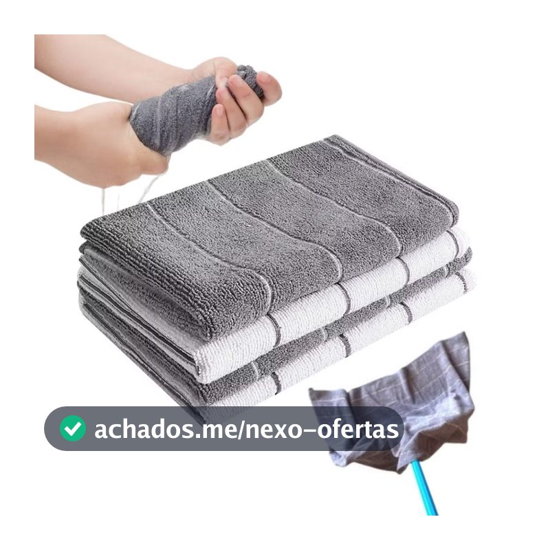 KITs Mega Panos de Chão Grandes em Microfibra 80x50 Panão limpeza Piso