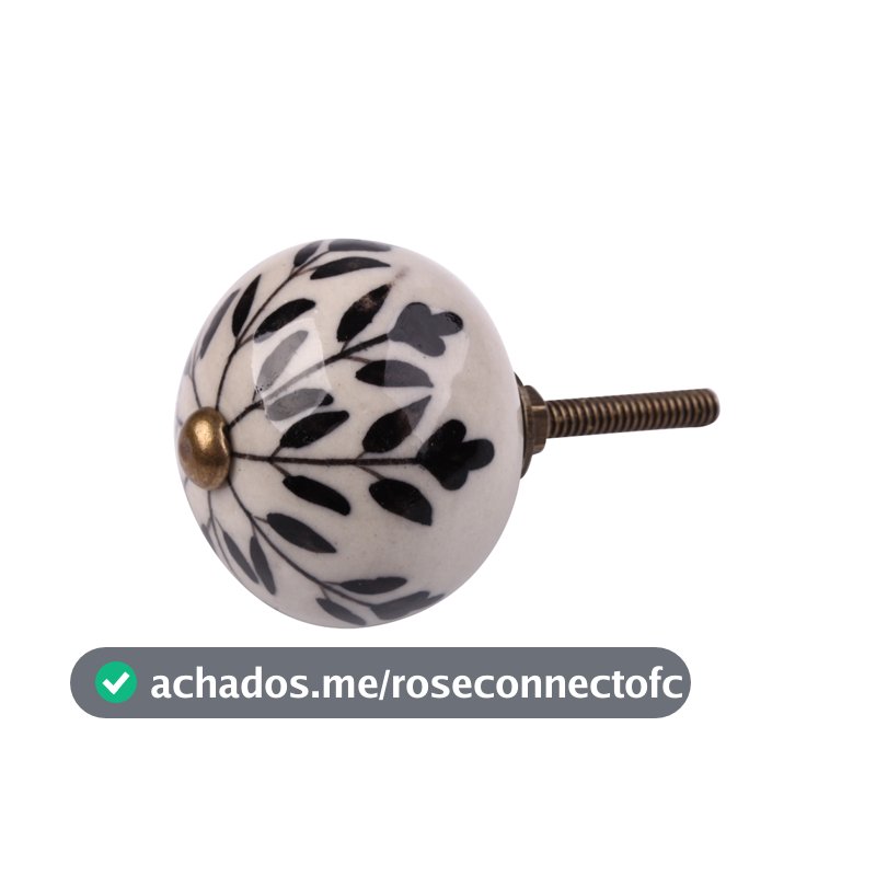 Puxador Folhagem Vintage Cerâmica Decorativo Luxo Gaveta Fácil Instalação Ambiente Rústico
