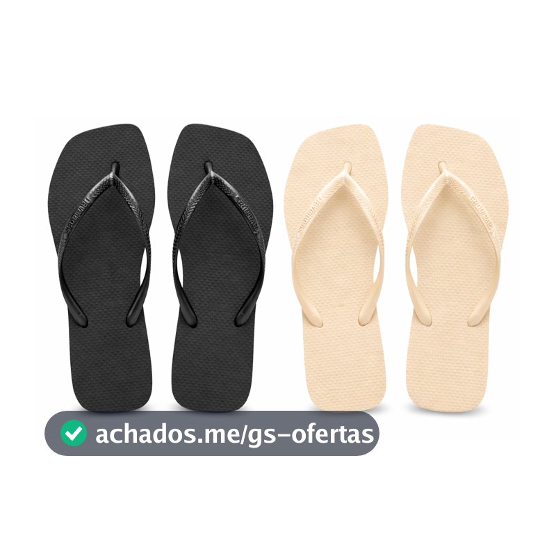 PROMOÇÃO - Kit 2 Pares Chinelo Havaianas Feminina Sandália Square Slim Confortável Leve Macia