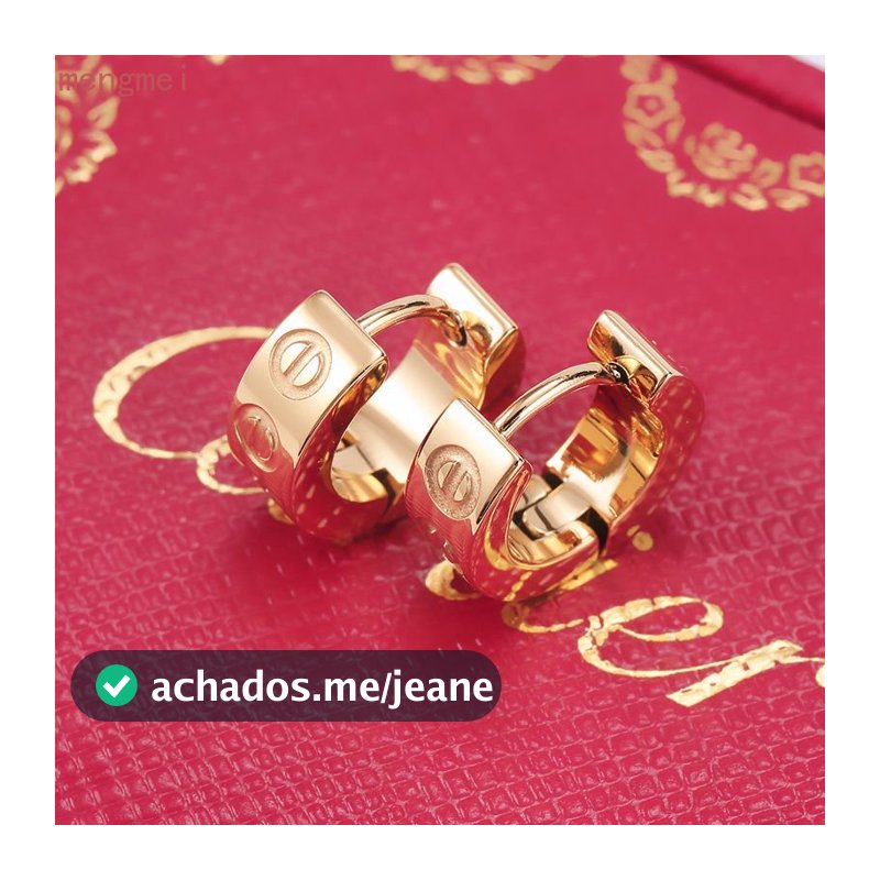 Brincos femininos de aço titânio estilo amor brincos em forma de C 18K brincos de ouro feminino na moda não-desbotamento