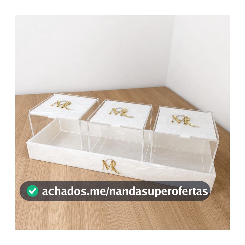 KIT ORGANIZADOR BASIC bandeja caixa organizadora acrílico madreperola personalizada beleza clínica