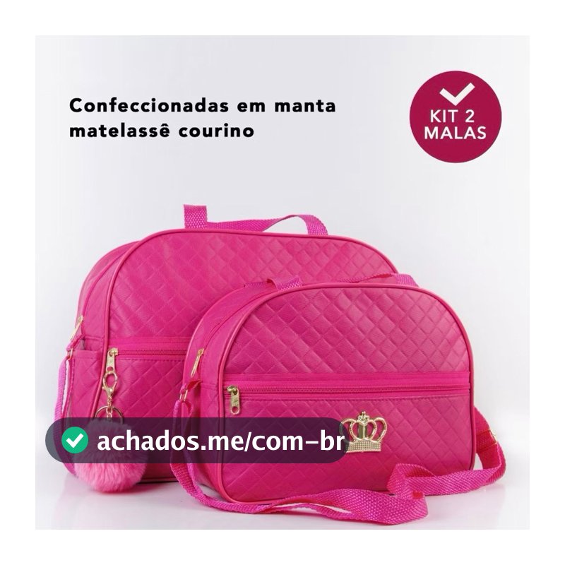 Kit Bolsa Maternidade 2 peças Varias Cores Lisas Mala Maternidade Mochila Maternidade Menino Menina
