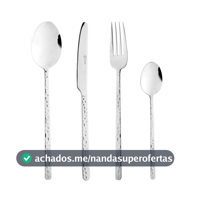Faqueiro Wolff Veneza 24 Peças em Aço Inox para 6 Pessoas Jogo de Talheres Completo Garfo Faca Colher Mesa Posta Cozinha