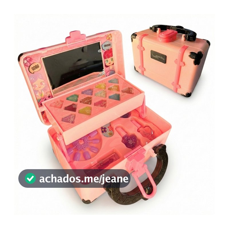 Kit Conjunto Maleta De Maquiagem Infantil Lavável Presente Criança Linda