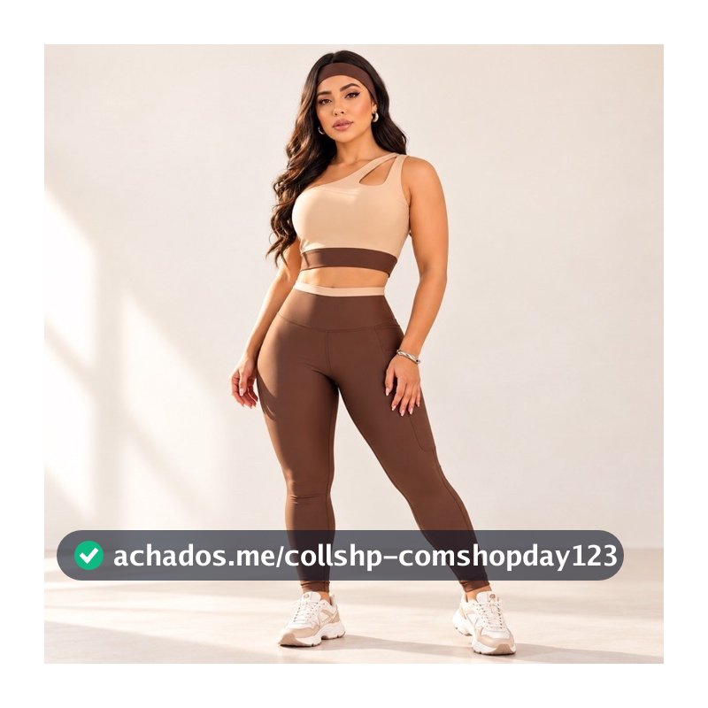 Conjunto Fitness Feminino Legging + Top Academia Suplex Zero Transparência