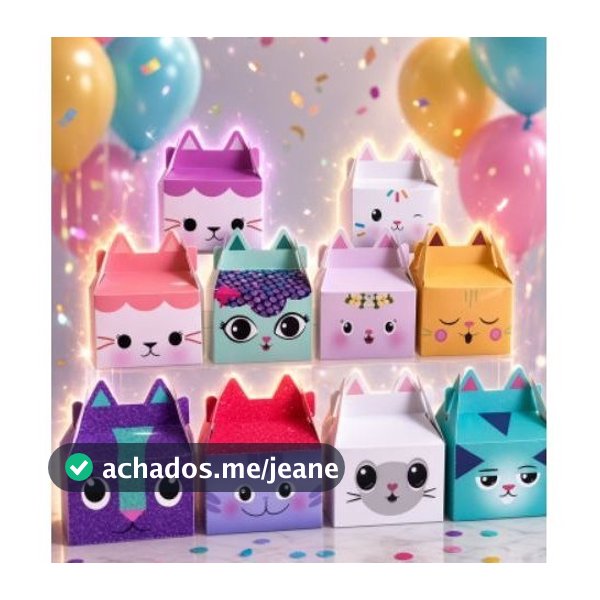 10 / 20 Lembrancinhas Personalizadas kit Caixas Casa Mágica da Gabby  - Festa Infantil Pegue e Monte - PRONTA ENTREGA.