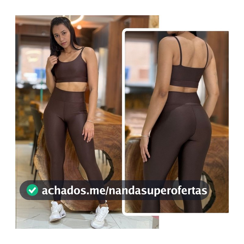 Conjunto Feminino de Academia Calça Legging + Top com Alta Compressão e Zero Transparência