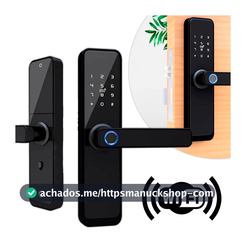Fechadura Eletronica Digital Senha Biometria Cartao Preto ASUS