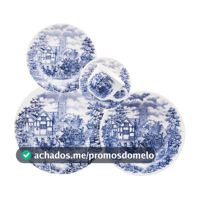 Aparelho de Jantar e Chá 20 Peças Donna Cena Inglesa