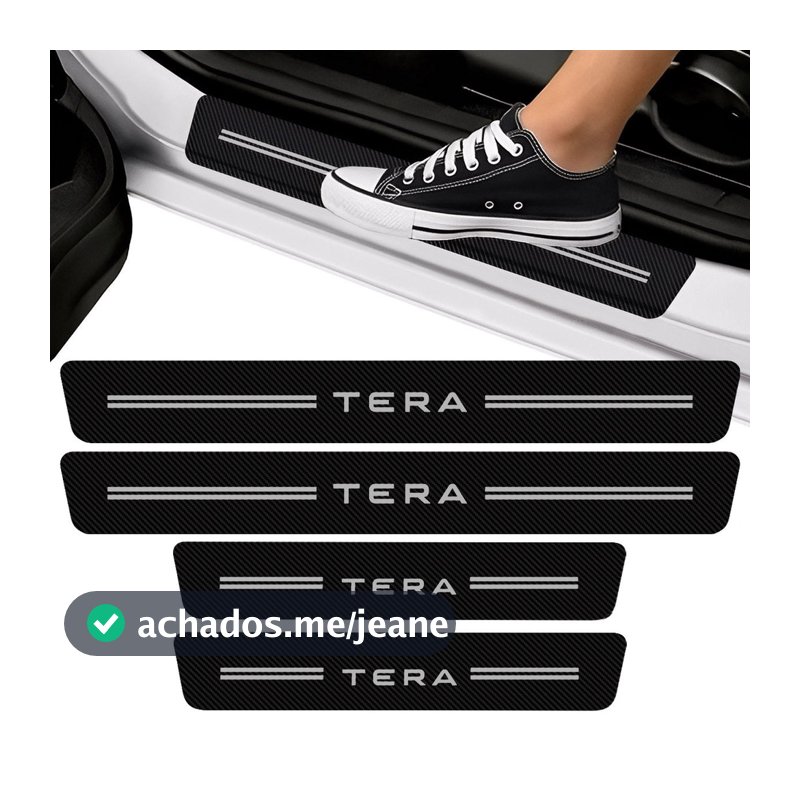 Soleira Porta Para Volkswagen Tera Adesivo Fibra De Carbono