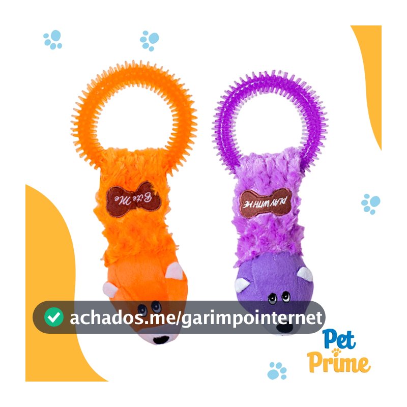 Brinquedo Pelúcia Com Mordedor Esquilo Sonoro 38 Cm Savana