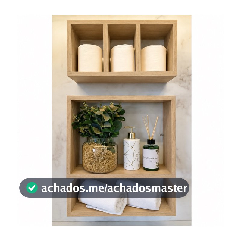Kit 3 Peças Nicho Prateleira para Banheiro 37 X 10cm MDF /MDP JÁ VAI MONTADO!