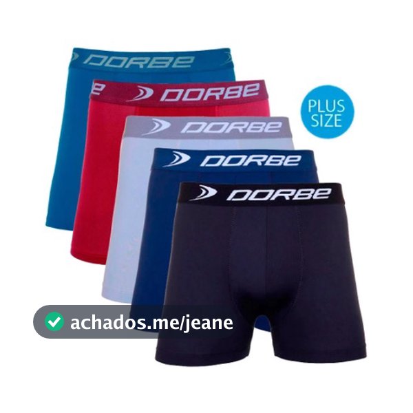 Kit 5 Cuecas Boxer Plus Size Microfibra Dorbe Não Enrola Original Masculina Cueca Box Masculino
