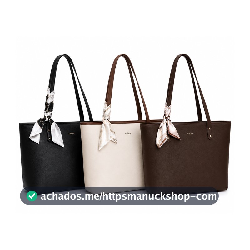 Bolsa de Ombro Tote Bag Feminina Couro Pu com Alça Trabalho Faculdade Dia a Dia Clássica Elegante Ipad Tablet