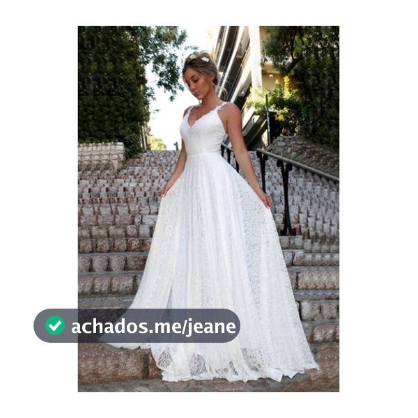 Vestido De Noiva Casamento Praia Civil Religioso Rendado.