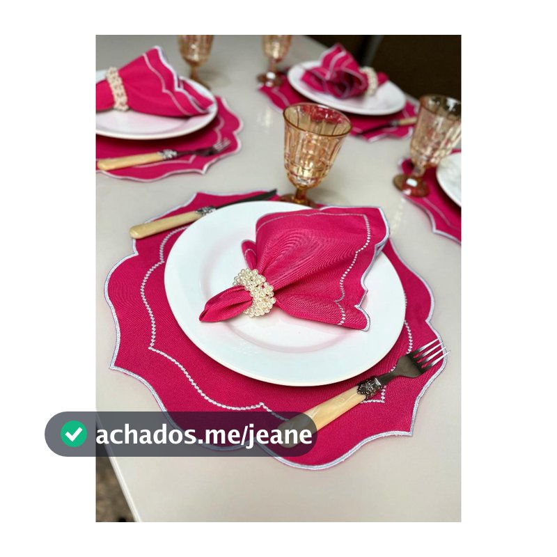 Jogo Americano Bordado 8 Peças Sousplat Mesa Posta Supla De Mesa Guardanapo