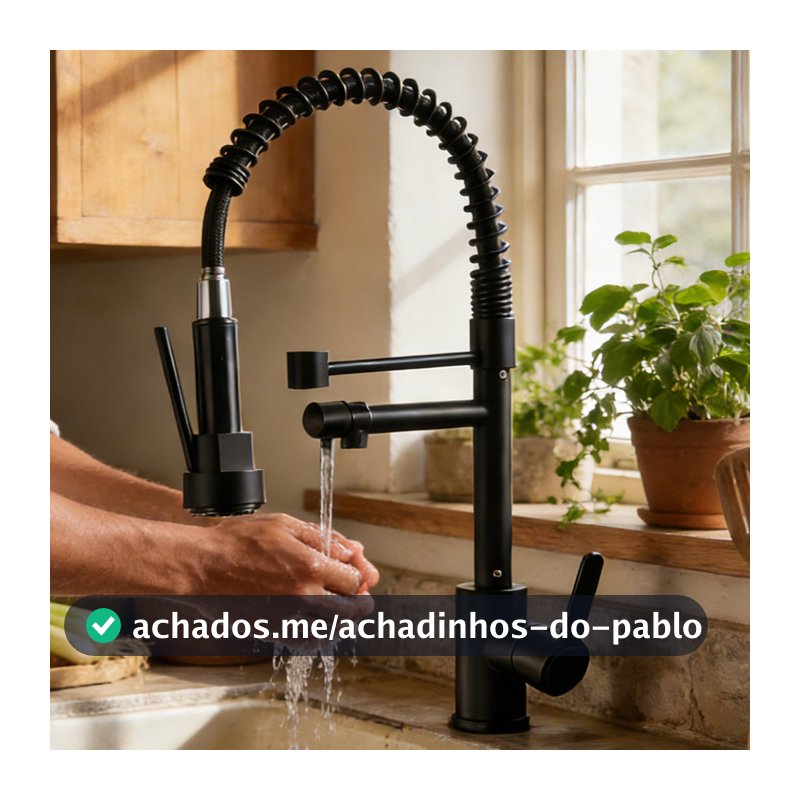 Torneira De Cozinha Gourmet Alça Única Com Extensor De Spray Tubo De Água Flexível Superior Prateado Para Ajuste