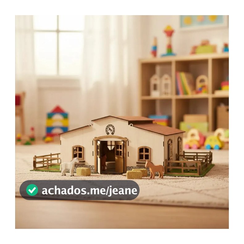 Mini Estábulo Em MDF Adesivado Fazenda Infantil Brinquedo Educativo MDF Criativa
