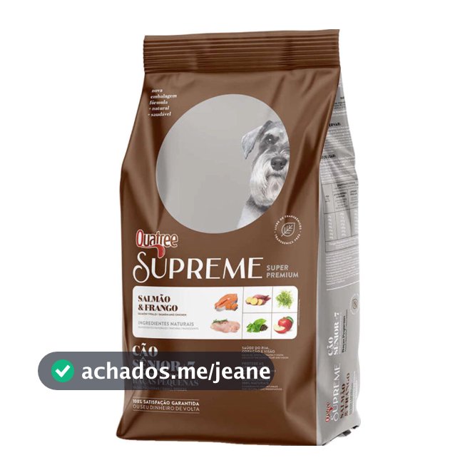 Ração Quatree Supreme Cães Sênior 7+ Raças Pequenas Sabor Salmão e Frango 10,1Kg