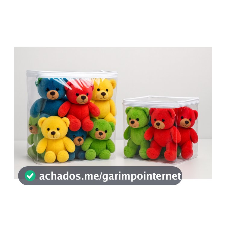 Kit 5 Saco Organizador Multiuso Brinquedo Guarda Roupa Porta Tudo Pvc e Ziper