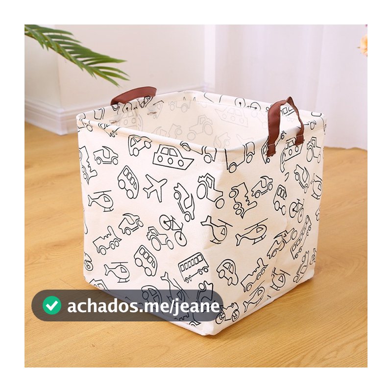 Cesto Organizador 32cm x 32cm cesto de roupa suja  Multiuso Dobrável Roupa Brinquedo Tecido Variados