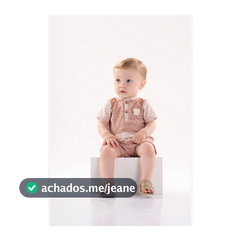 Macaquinho para Bebê Menino em Malha Mesclada Up Baby