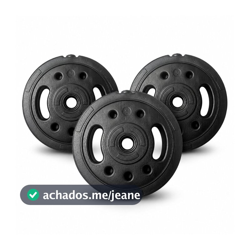 2x Anilhas de 5kg + 1x anilha 5kg brinde Kenkorp Leve 3 Pague 2 TOTAL 15KG