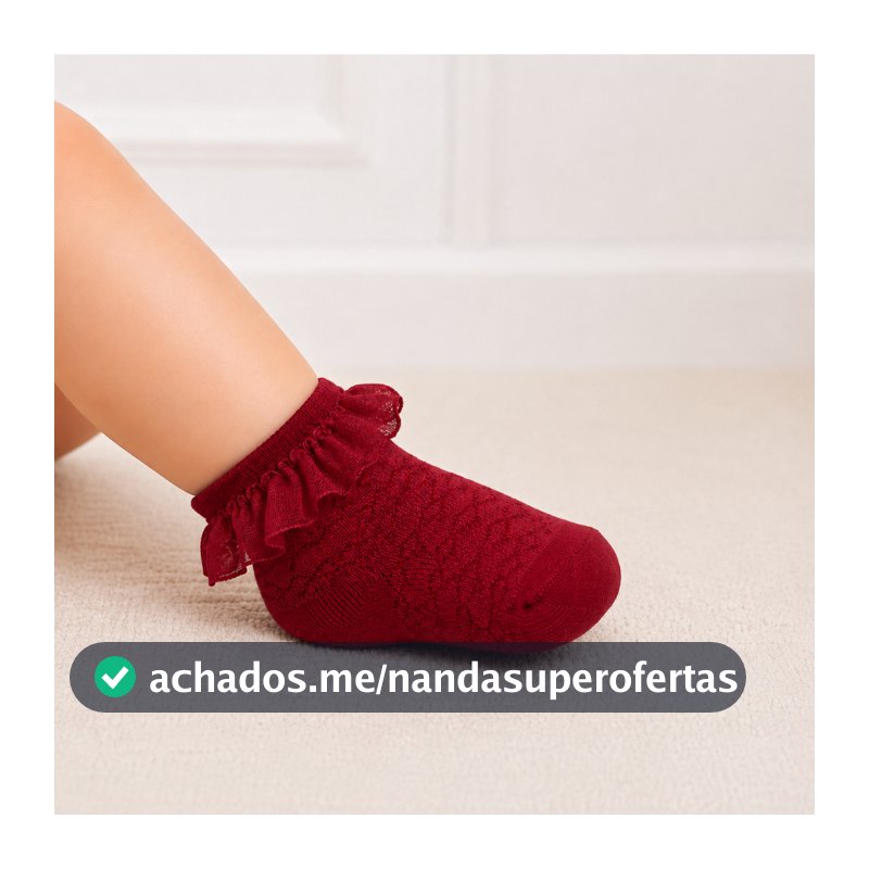 Meia Festa Bebê Feminina Pimpolho Fashion Macia e Confortável