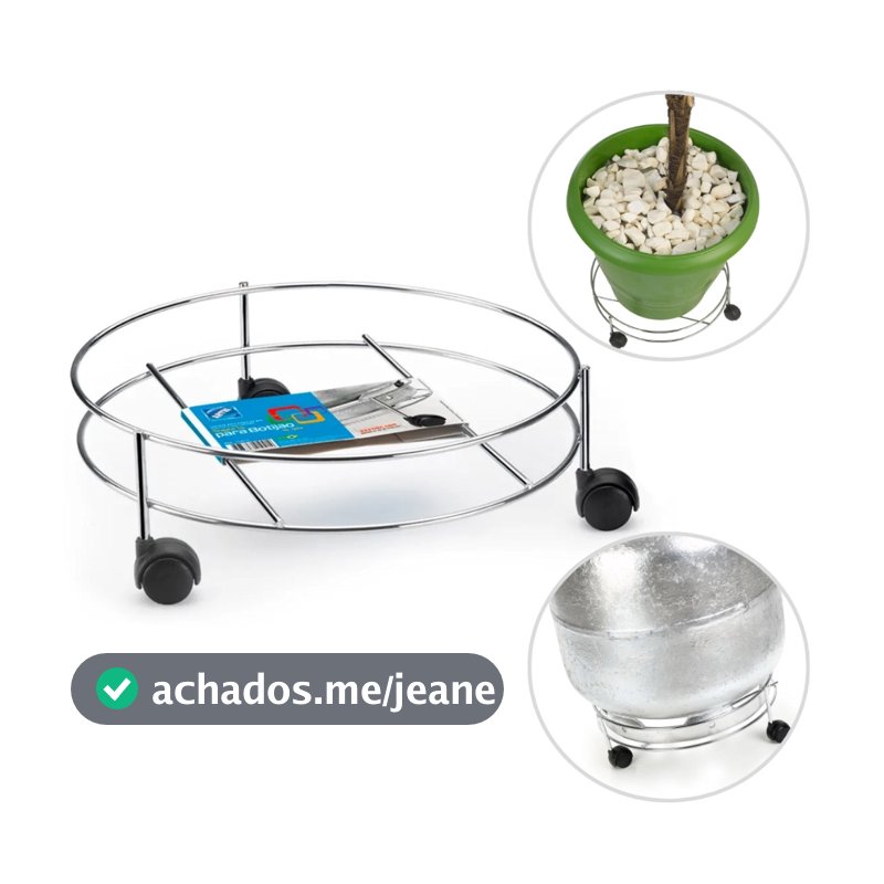Suporte Para Gás Botijão Com Rodinha Cromado Aço