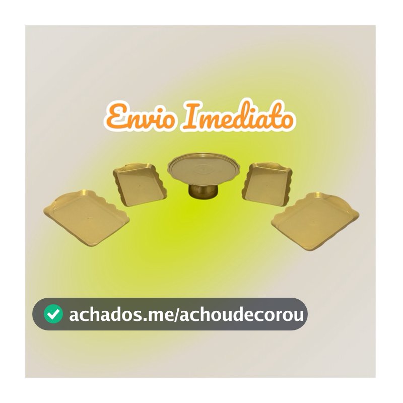 Kit Festa - 1 Boleira Cake 21 cm + 4 Mini Bandeja, 5 peças e diversas cores