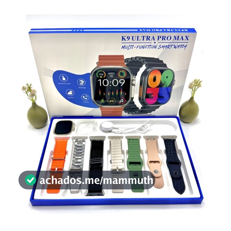 2026 Novo Smart Watch K9 Ultra Pro Max Seri 10 49mm com 7 Pulseas Esporte