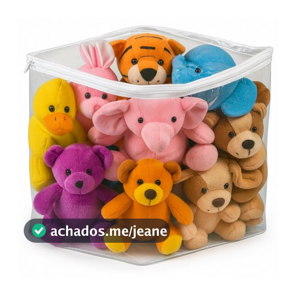 Kit 5 Saco Organizador Multiuso Brinquedo Guarda Roupa Porta Tudo Pvc e Ziper