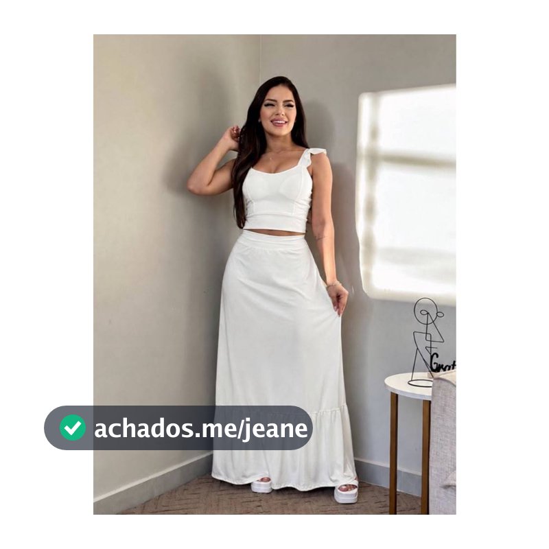 Conjunto Croped e Saia Cropd De Alcinha Com Bojo Tendencia Moda Feminina Verao MicroFribra