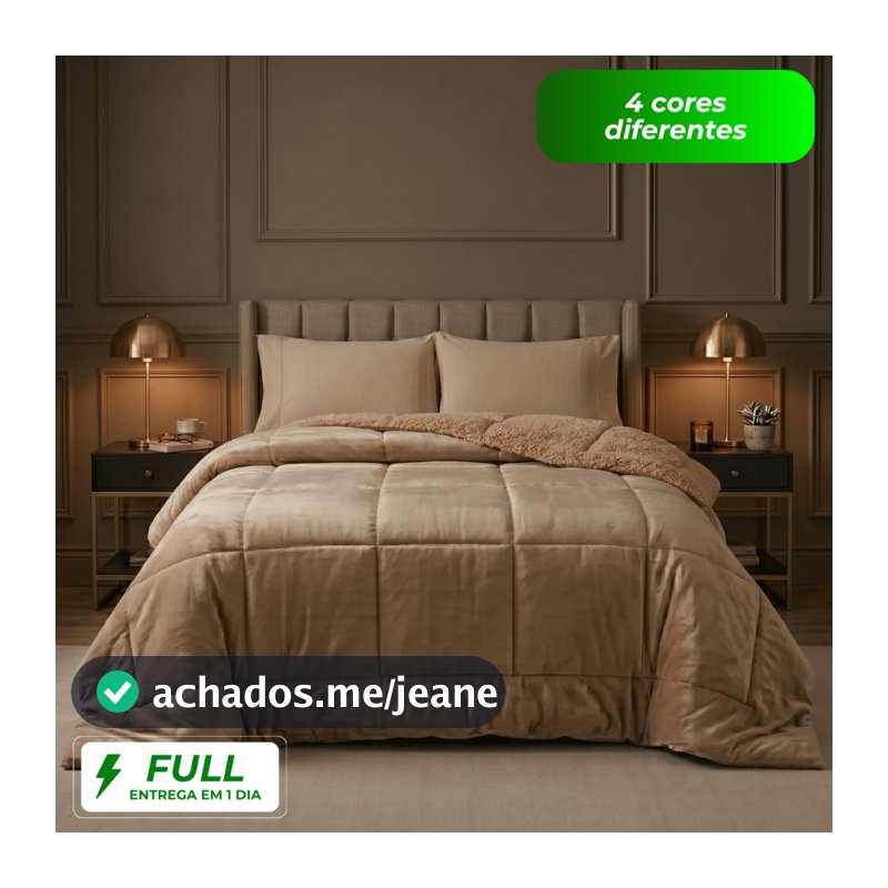 Cobertor Coberdrom 600 Fios Casal Queen King Sherpa Lã de Pele de Carneiro Dupla Face Inverno Frio