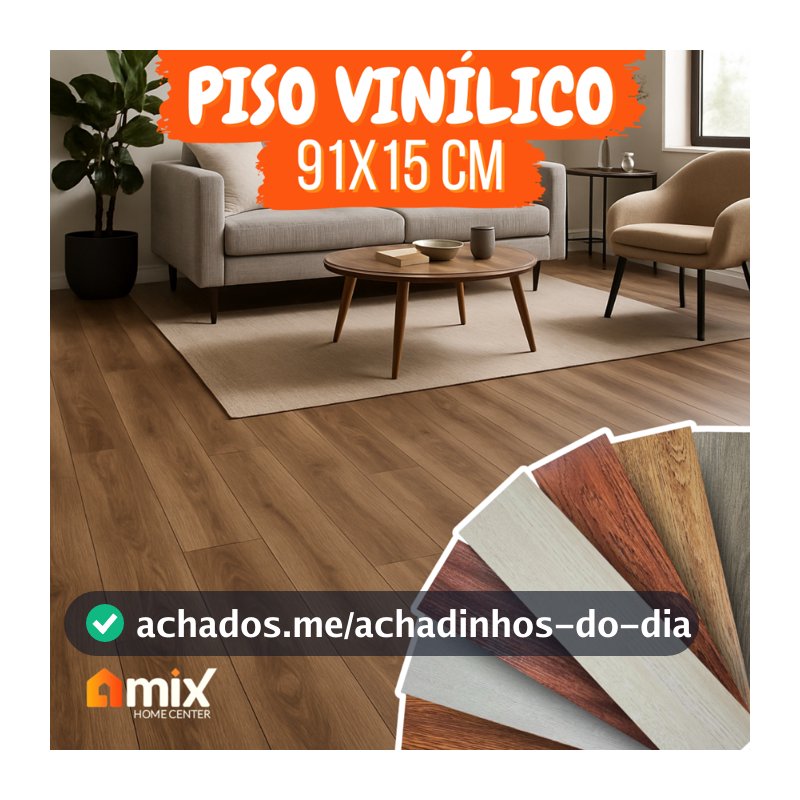 Kit 10 Peças Adesivo de Piso Vinílico Com Cola Moderno Madeira Antiderrapante Lavável