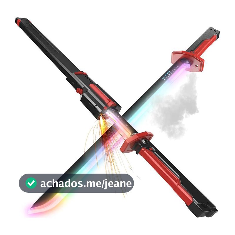 Espada Katana Samurai LED RGB 80cm com Efeito REAL de Fumaça e Faísca | Sabre de Luz Cosplay Gamer