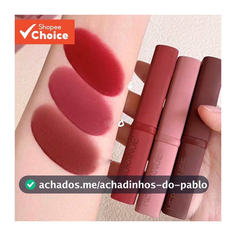 Herorangesaturated Velvet Matte Matte Matte Tubo Fino Batom Velvet Rabbit Ano Red Batom