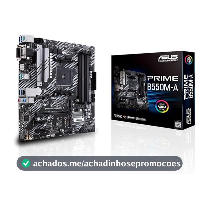 Placa mãe ASUS Prime B550M-A AMD B550 soquete AM4 Micro ATX DDR4-SDRAM